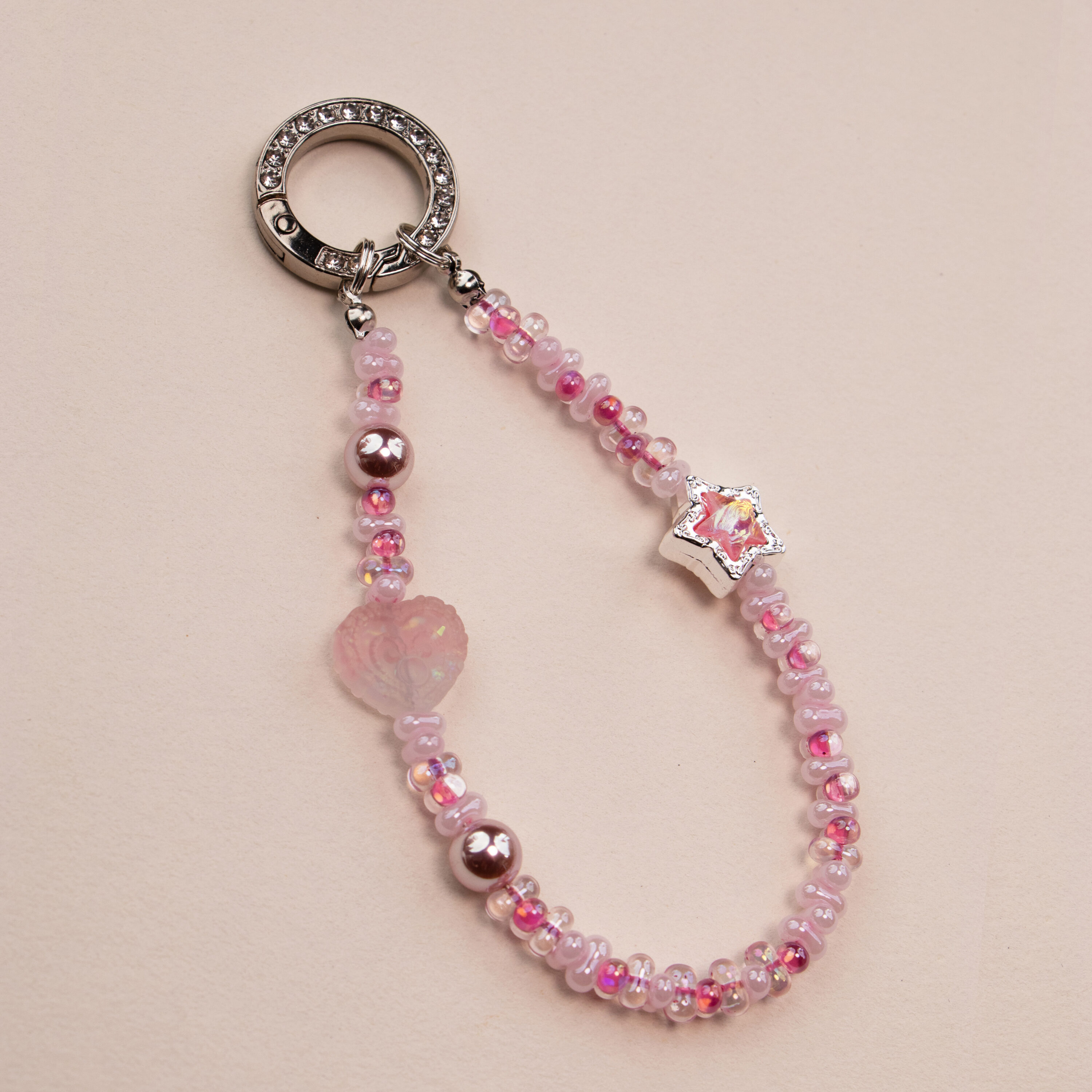 Blush Star Beaded Phone Charm