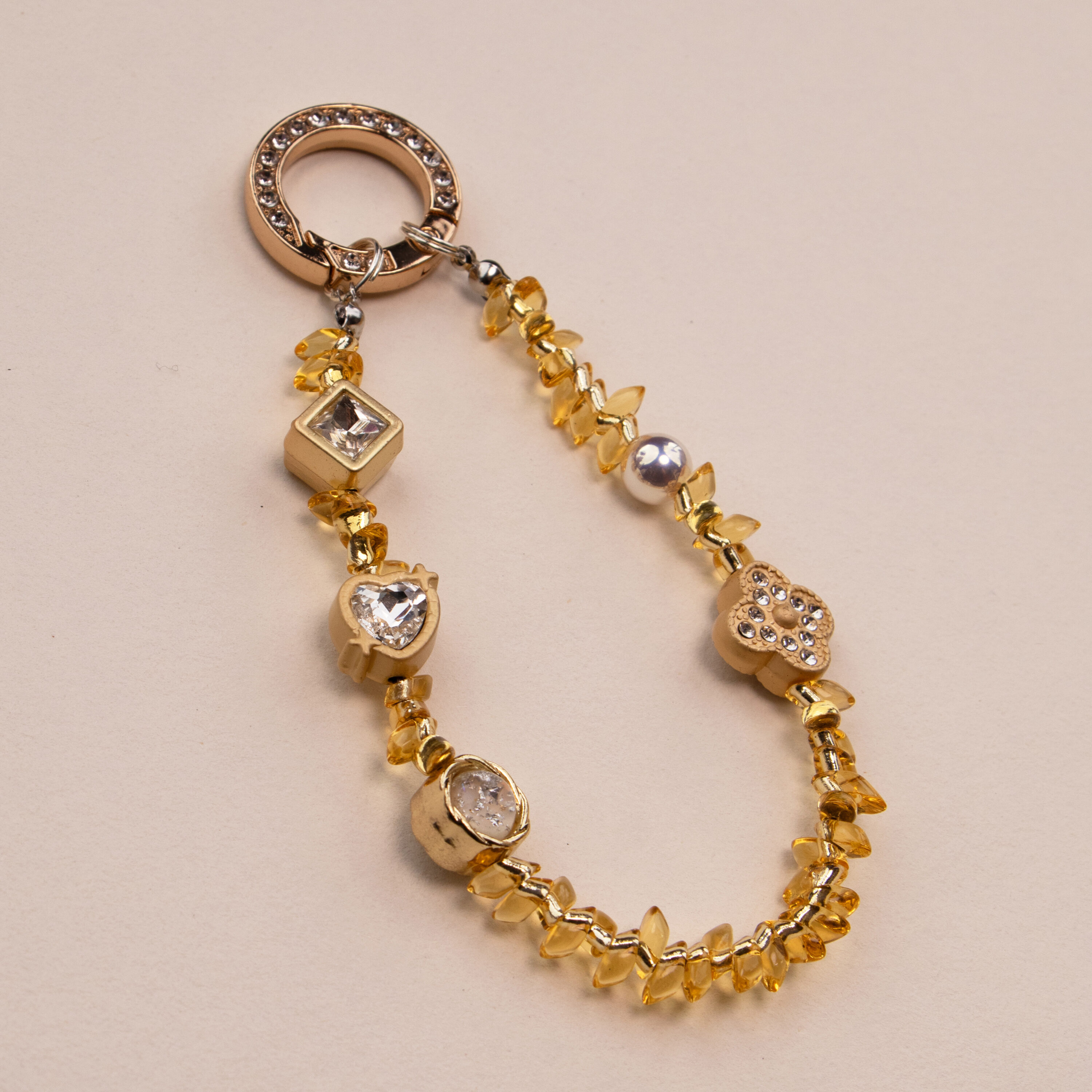 Honey Light Beaded Phone Charm