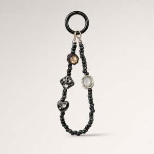 Blue Ribbon Beaded Phone Charm