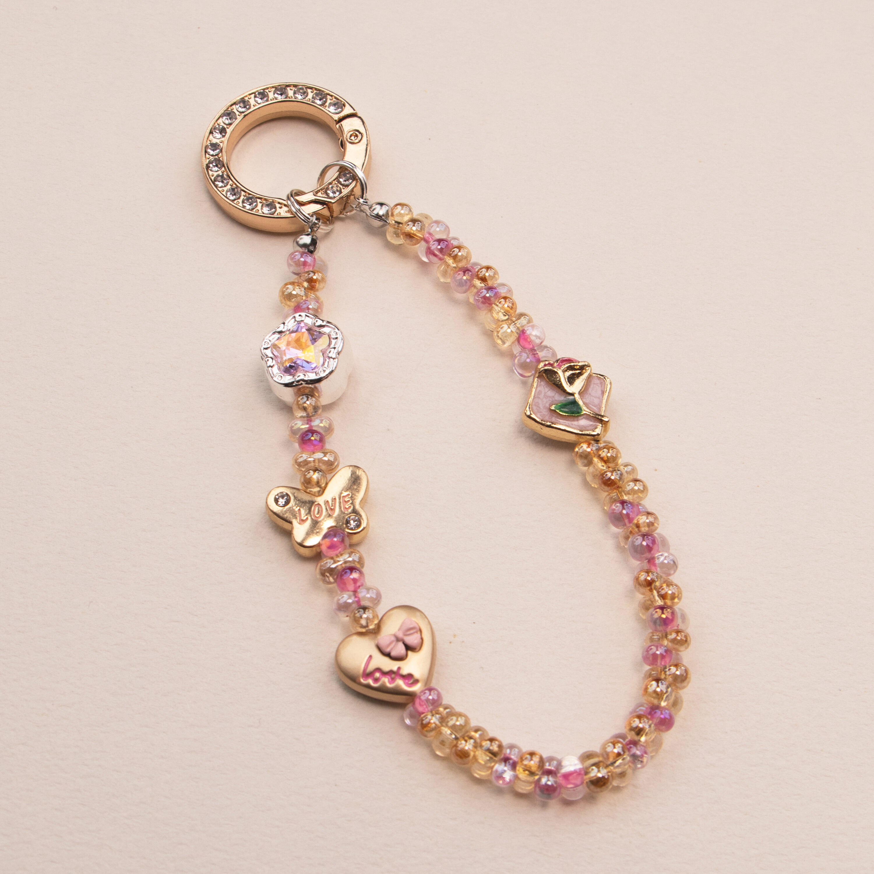 Soft Love Beaded Phone Charm