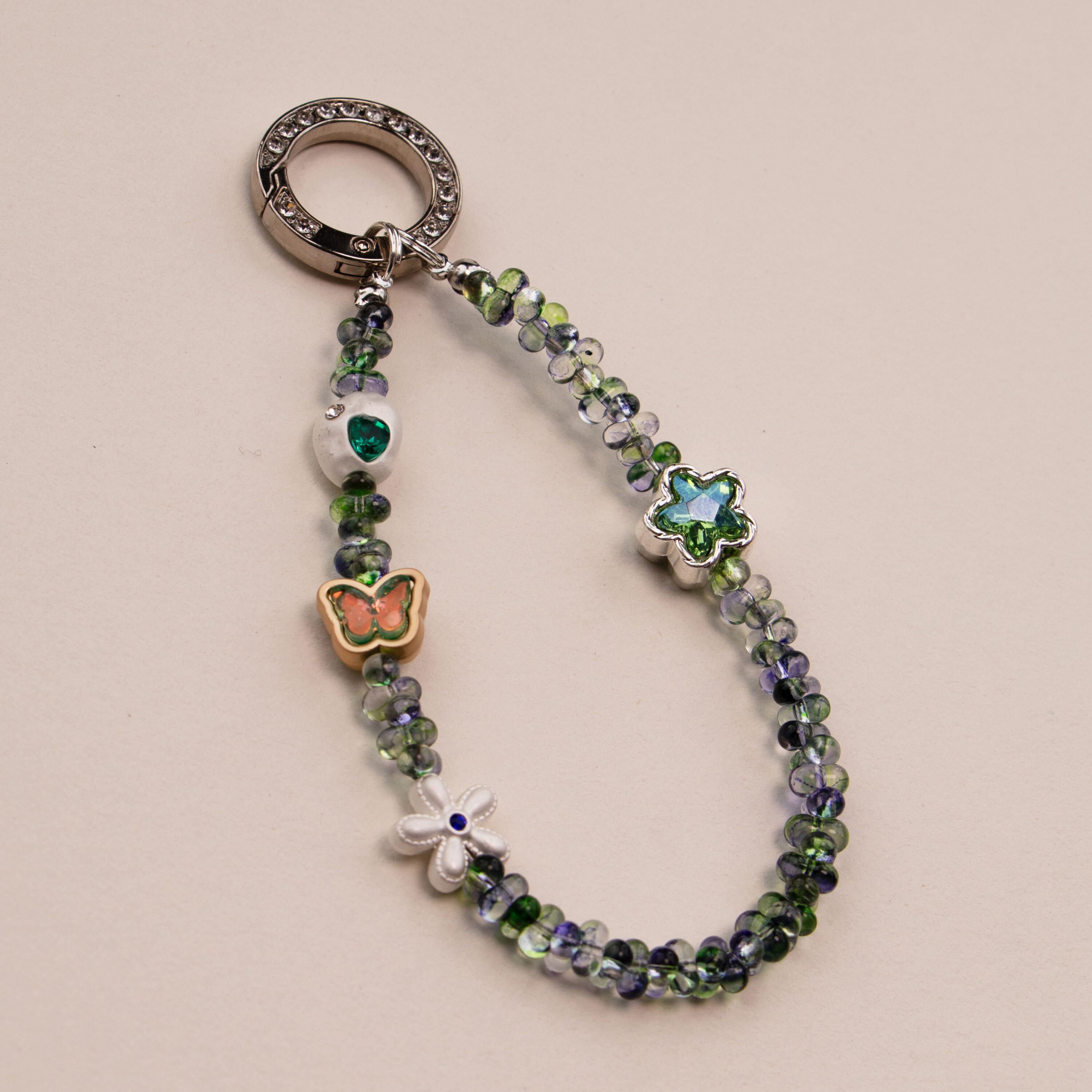 Green Whisper Beaded Phone Charm